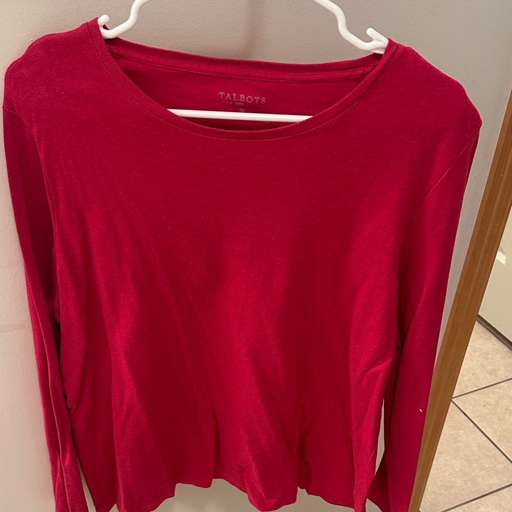 Talbots Bold Red Long Sleeve Tee